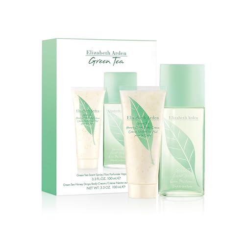 Elizabeth Arden Set de Regalo Green Tea: Perfume Green Tea 100ml + Crema Hidratante Corporal Honey Drops 100ml, Cofre Regalo para Mujer