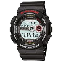 G-SHOCK GD100-1A Mens Black Digital Watch with Black Band