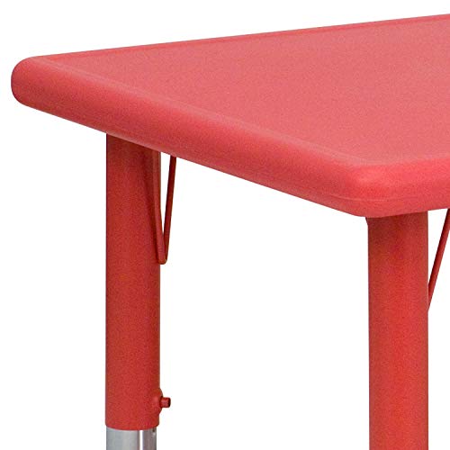 Emma + Oliver 24X48 Red Plastic Height Adjustable Activity Table #TOP5