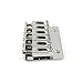 Small Non-tremolo Electric Guitar Hardtail Bridge 6-Saddle, Chrome 65mm
