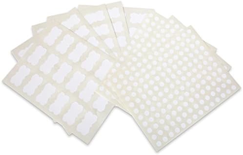Waterproof Essential Oil Labels - Scalloped and Round - Oil-Proof - Highly Durable - Strong Glue - for 10ml and Larger Bottles and Rollers - 90 Scalloped and 462 Round Stickers