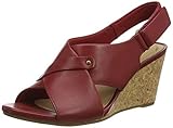 Clarks Margee Eve, Sandalia con talón Mujer, Red Leather, 39 EU
