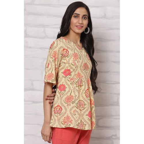 Image of Rangriti Green Liva Short Top for Women