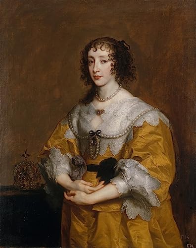 Impression Prints Toile Reine Henrietta Maria Van Dyck peinture d'art premium
