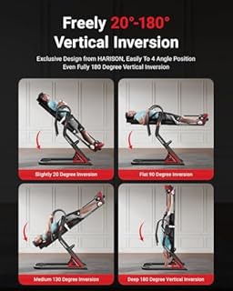 HARISON Inversion Table for Back Pain Relief 350 LBS Capacity with 3D Memory Foam, Strength Training Inversion Equipment for Pain Therapy Training with Safe Belt & Comfortable Ankle Holders