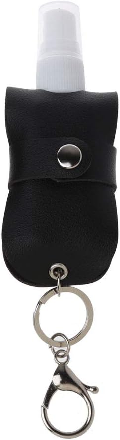 qingqingR Portable 50ml Spray Bottle Travel Mister Bottle with Leather Keychain Holder