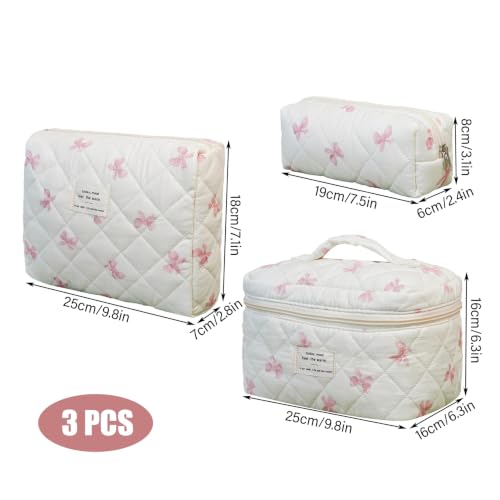 Bolsas de cosméticos de algodón premium acolchado en color blanco 4