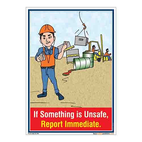 Report Unsafe Act Poster In English PVC Sticker