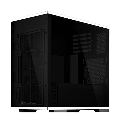 SilverStone SST-LD01B Lucid Mini Tower Micro ATX Custodia per computer, alta prestazione del flusso d'aria silenzioso, 3x vetro temperato