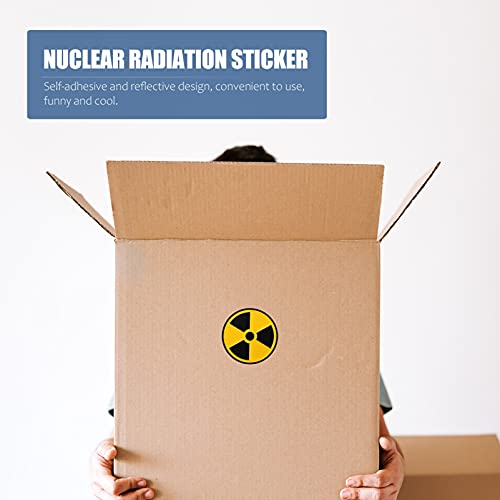 1 Unidade Adesivo De Sinal De Radiação Nuclear Sinal De Área De Cuidado Adesivo De Pára-choque Sinal