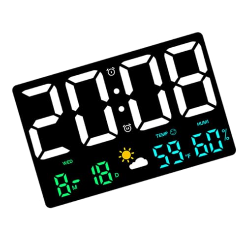 Reloj digital grande multifuncional con pantalla LED de temperatura 2