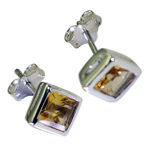 Boucles d'oreilles citrine et argent 925 pour femmes : forme ronde