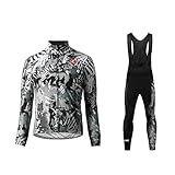UGLY FROG Mode Fahrradbekleidung Anzug Herren Winter Fleece Radsport Trikot Langarm + 3D Sitzpolster Hosen Thermo Radtrikot Set Winddicht HDELJD03