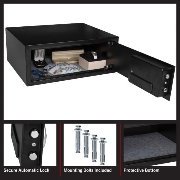 Miniatura 5 de Caja fuerte  Caja de seguridad digital con teclado y 2 llaves de anulación manual  Protege dinero, joyas, pasaportes  Para el hogar, negocios o