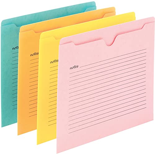 Smead Notes File Jacket, Letter Size, Straight-Cut Tab, Flat-No Expansion, Assorted Colors, 12 per Pack (75616)