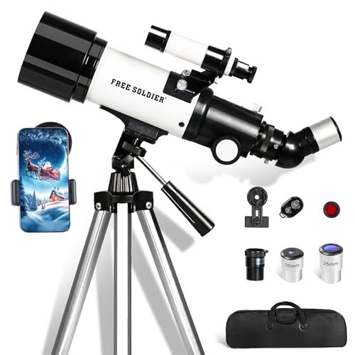 Image of Telescope for Adults Astronomy Beginners - 70mm Aperture and 400mm Focal Length Astronomical Refractor Telescope Great Astronomy for Christmas with Package, White