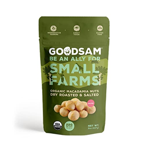 Goodsam Organic Macadamia Nuts, Non Gmo, Direct Trade, Vegan, Gluten Free, Keto Friendly, Regenerative Farming - 4 Pack Bundle (2 Roasted And 2 Raw) #TOP3