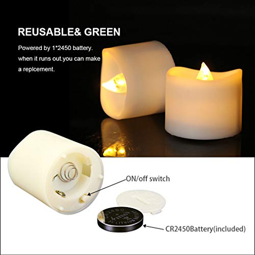 Flameless Candles Tea Light with Remote&Battery Operated Up to 200 Hours,Decorative LED Flickering Timer Votive Electric Night Lamps for Indoors or Outdoors,Churches,Home Decor (6 Pack)