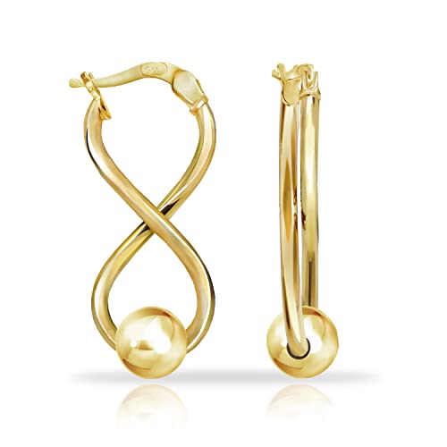 Hoops & Loops 925 Sterling Silver Infinity Figure Eight 8 Bead Twisted Click-Top Drop Earrings for Women3