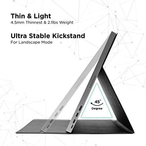 Portable Monitor 4k - Auto Rotating 15.6 Inch UHD - HDR Gaming Monitor With Case - Dual Full Featured USB-C (Thunderbolt 3-4)/ Mini HDMI/USB Micro-B