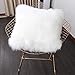 Produktbild HEQUN Quadratisch Kissenbezug Lammfell, Sofakissen, Dekokissen, Kissen, Sofa Kissenbezug Kissenhülle Set Kissen Fall für Sofa Schlafzimmer Auto Weich Bequem mit ReiVer­Schluss 45 * 45 cm (Weiß)