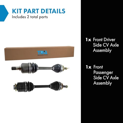Image of TRQ Front Driver and Passenger Side CV Axle Assembly Set 2 Piece Compatible with 2003-2006 Hyundai Santa Fe V6 2.7L 4WD Automatic 2002 Santa Fe 4WD 2001 V6 2.7L Automatic