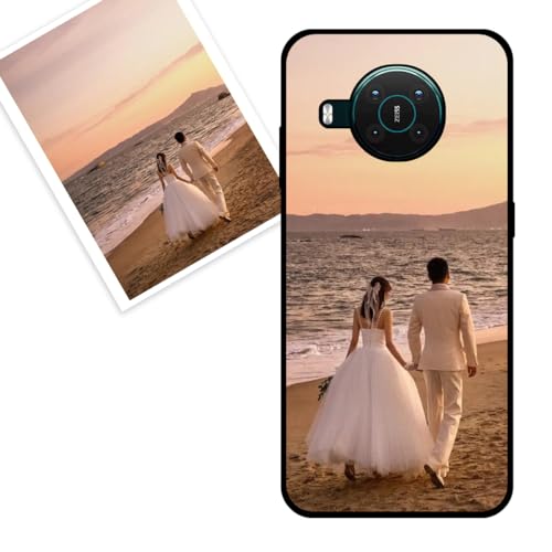 KARTXITAI personalisierte Handyhülle Kompatibel mit Nokia X10,Stoßfeste Schutzhülle mit Weiche Bumper hülle selber gestalten-case personalisiert mit Foto,Bildern,oder Text -SCHWARZ