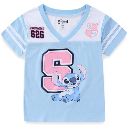 Disney Lilo & Stitch Girls Short Sleeve T-Shirt for Big Kids Blue