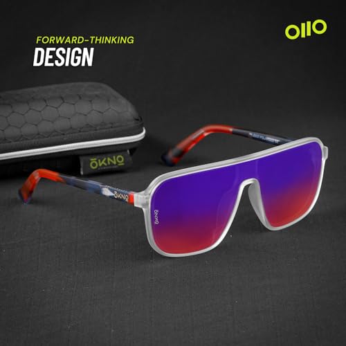 Image of Eyewearlabs OKNO | Polarized Over-Sized Unilens Rectangular Branded Stylish Sunglasses For Men & Women | 100% UV Protection Shades | Cricket Sports Cycling Driving | RYFT