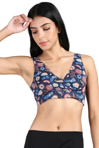 Image of &Circus PureSoft Padded Bra for Women | Non Wired Bra for Women with Insertable Pads | Plunge Bralette for Active & Lounge Wear