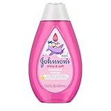 Johnson's Shiny & Soft Kids' Shampoo with Argan Oil & Silk Proteins, Daily Kids’ Hair Wash Gently Cleanses & Boosts Natural Shine & Softness, No Added Parabens & Sulfates, 13.6 fl. oz