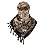 FREE SOLDIER Scarf Military Shemagh Tactical Desert Keffiyeh Head Neck Scarf Arab Wrap with Tassel for Men Women (Black Brown)