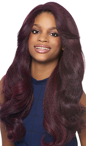 Outre Synthetic Lace Front Wig L Part Batik Dominican Blow Out Relaxed (2 - Dark Brown)