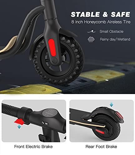 MEGAWHEELS Electric Scooter, 3 Gears, Max Speed 15.5MPH, 12-17 Miles Rang 7.5Ah/5.0 Ah Powerful Battery with 8'' Tires Foldable Electric Scooter for Adults, Teens, Kids, Load 220-265 lbs - Image 4