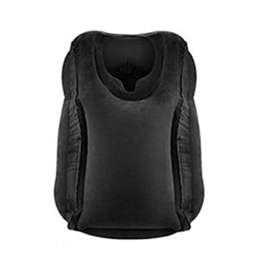 Preisvergleich Produktbild DOXUNGO Tragbare Reisekissen Flugzeug aufblasbare Kissen, Haushalt, Flugzeuge, Automobil, Office-Unterstützung und andere Körper und Kopf von Multifunktions-Nackenkissen (schwarz)