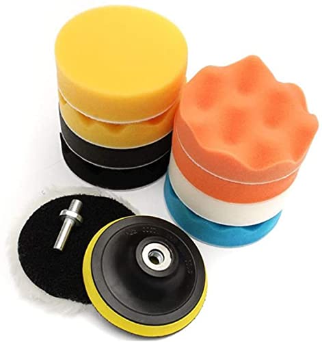 Broadfashion 3 Inch Buffing Polishing Pad, 11PCS Buffing Pad Kit, Used for Car Care of Waxing, Polishing and Sealing Glaze, Polishing Agent Polishing