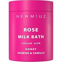 Calming Rose Coconut Milk Bath Soak Moisturize Soften Skin Honey Jasmine Vanilla Destress Luxury Spa Bath Salt Powder Stress Relief Gifts for Women