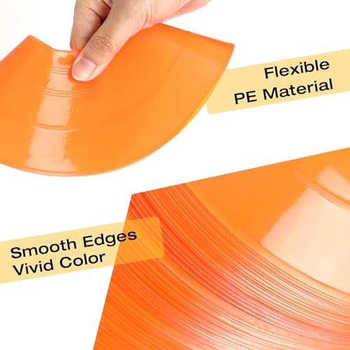 OMYOPY 20 PCS Reusable Disc Cones Agility Soccer Cones, Flexible Training Cones Sports Cones for Football, Basketball, Kids, Sports, Field Cone Markers and Other Sports and Games