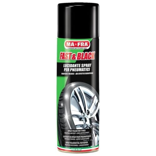 Mafra, Fast&Black, Spray Lucidante per Gomma, Ravviva il Colore Orignale di Ogni Tipo di Pneumatico, 500ml