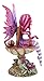 Ebros Amy Brown Gothic Manga Magenta Inverted Mushroom Ebony Fairy Sculpture Figurine Whimsical Wild Forest Toadstool Kingdom FAE Magic Fairy Garden Statue