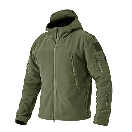 Mens Winter Active Fleece Anti Pilling Fishing Hunting Camping Travel Jacket ArmyGreen