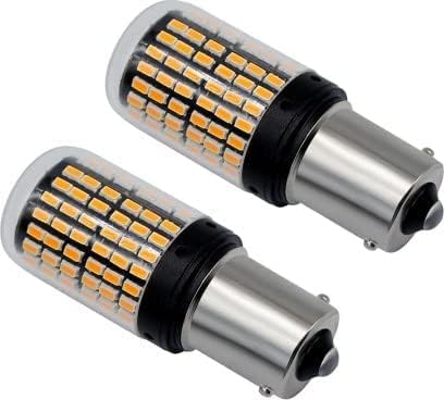 HK 1156 BA15S 180 Degree PY21W Led Turn Signal Bulb, Front Rear Backup Light, Canbus Error Free, 2800Lumen 3014 Chipset 144SMD (Pack of 2) (Amber/Yellow)-image-33