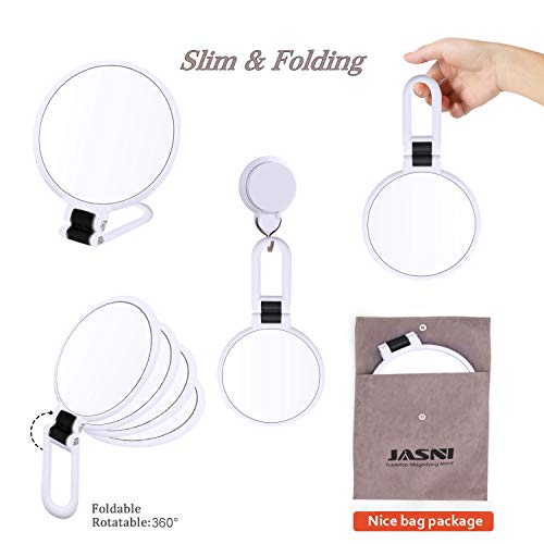 15X Magnifying Makeup Mirror 2-Sided Tabletop Mirror Of 360° Rotation Fashion Travel Or Bathroom Hanging Mirror (White) #TOP5