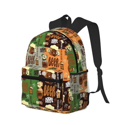 BREAUX Beer Print Lightweight And Comfortable Duffel Bag, Casual Daypack, Multipurpose Backpack2