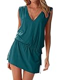 Marca:Embryform Embryform Donne Profondo Scollo a V Swim Beach Dress Aperto-Back Beach Cover Up Tuniche