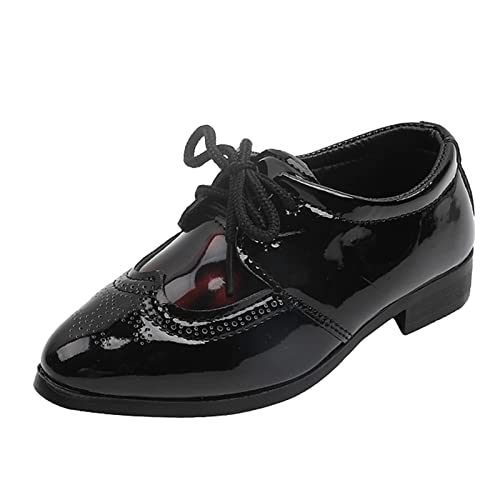 Children Sandals Summer And Autumn Fashion Boys Casual Leather Shoes Solid Color Lace Up Pointed Lace (Red, 4.5-5 Years)