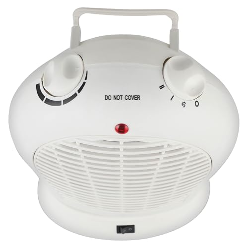 Igenix 2kW Upright Oscillating Fan Heater – 2 Heat Settings, Adjustable Thermostat, Overheat Protection, Tip Over Switch, Carry Handle, Power Indicator Light – White - Image 4