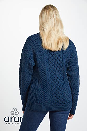 Irish Aran Sweater for Women's 100% Merino Wool Pullover Made in Ireland3