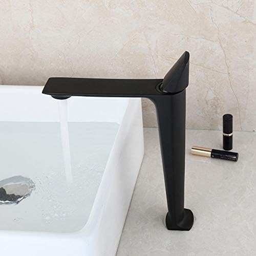 Robinet mitigeur noir mat en cascade pour vasque de salle de bains - 3