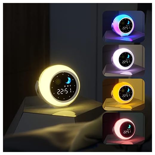 Alarm Clock for Kids, Bluetooth Music Player&Digital Clock, Sleep Sound Machine for Kids Bedroom, Kids Alarm Clock Sleep Trainer with Wake up Light, Ok to Wake Clock for Kids